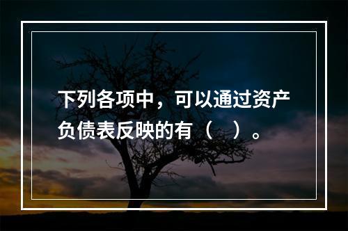 下列各项中，可以通过资产负债表反映的有（　）。