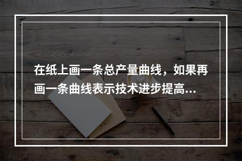 在纸上画一条总产量曲线，如果再画一条曲线表示技术进步提高了劳