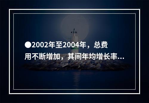 ●2002年至2004年，总费用不断增加，其间年均增长率约为