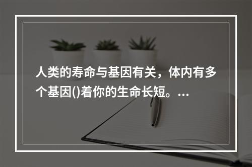 人类的寿命与基因有关，体内有多个基因()着你的生命长短。研究