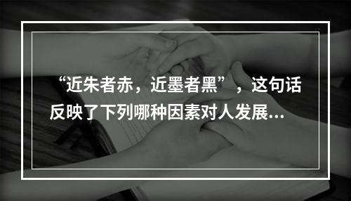 “近朱者赤，近墨者黑”，这句话反映了下列哪种因素对人发展的影