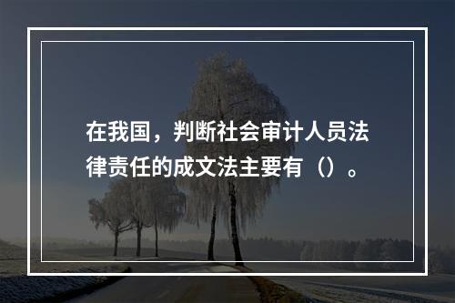 在我国，判断社会审计人员法律责任的成文法主要有（）。