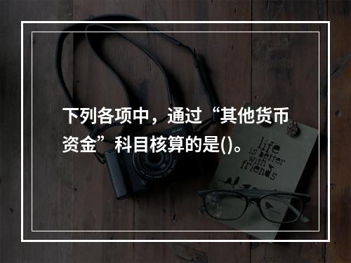 下列各项中，通过“其他货币资金”科目核算的是()。