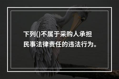 下列()不属于采购人承担民事法律责任的违法行为。