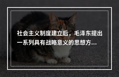 社会主义制度建立后，毛泽东提出一系列具有战略意义的思想方针，