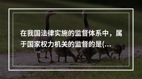 在我国法律实施的监督体系中，属于国家权力机关的监督的是()。