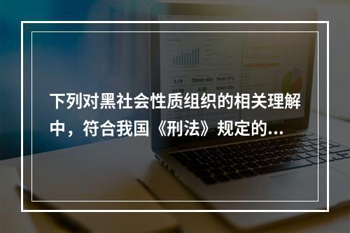 下列对黑社会性质组织的相关理解中，符合我国《刑法》规定的有(