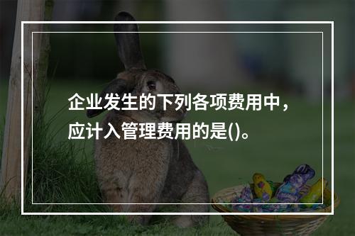 企业发生的下列各项费用中，应计入管理费用的是()。