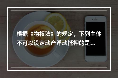 根据《物权法》的规定，下列主体不可以设定动产浮动抵押的是()