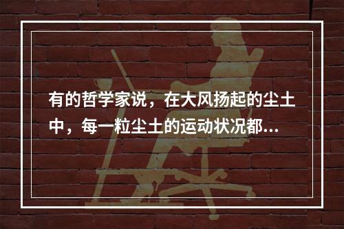 有的哲学家说，在大风扬起的尘土中，每一粒尘土的运动状况都是纯