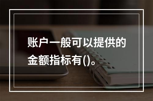 账户一般可以提供的金额指标有()。