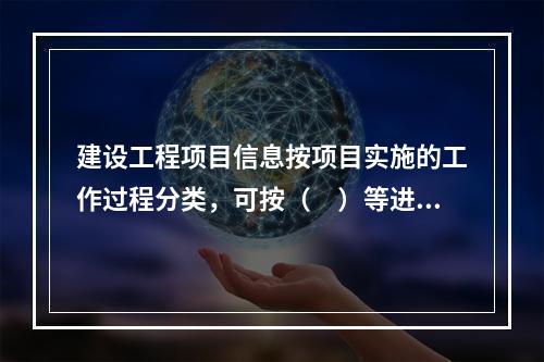 建设工程项目信息按项目实施的工作过程分类，可按（　）等进行分