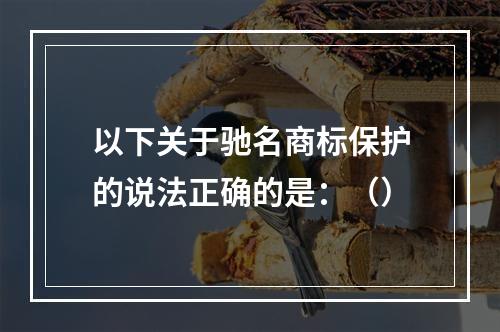 以下关于驰名商标保护的说法正确的是：（）