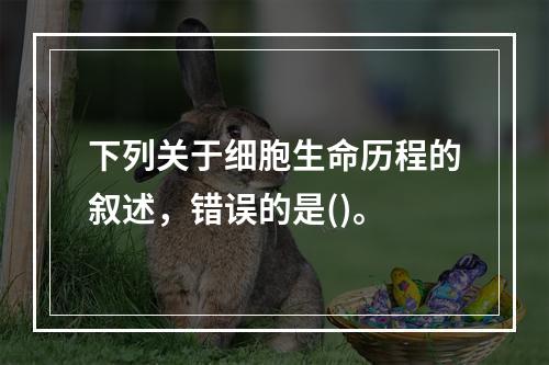 下列关于细胞生命历程的叙述，错误的是()。