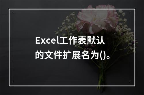 Excel工作表默认的文件扩展名为()。