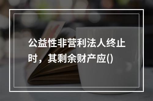 公益性非营利法人终止时，其剩余财产应()