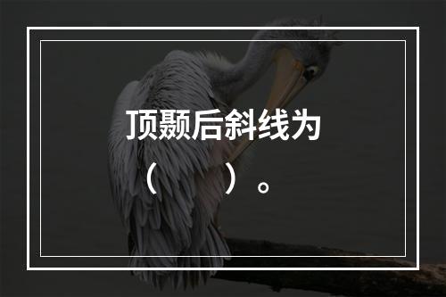 顶颞后斜线为（　　）。