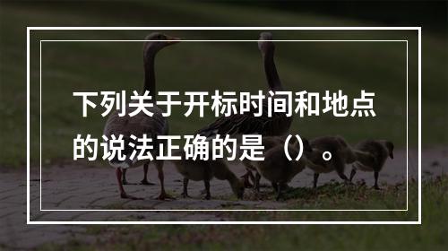 下列关于开标时间和地点的说法正确的是（）。