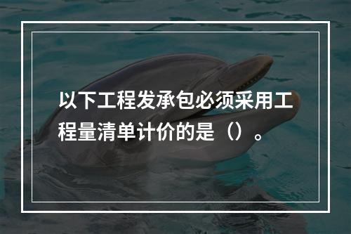 以下工程发承包必须采用工程量清单计价的是（）。