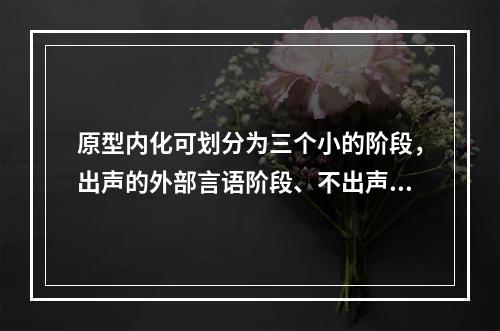 原型内化可划分为三个小的阶段，出声的外部言语阶段、不出声的外