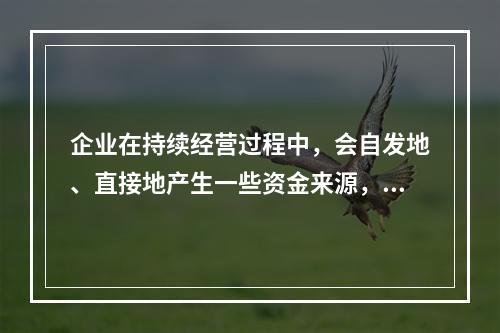 企业在持续经营过程中，会自发地、直接地产生一些资金来源，部分