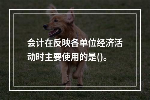 会计在反映各单位经济活动时主要使用的是()。