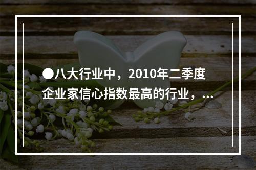 ●八大行业中，2010年二季度企业家信心指数最高的行业，其企