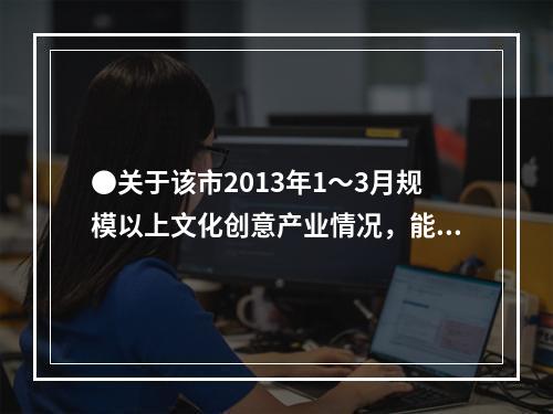 ●关于该市2013年1～3月规模以上文化创意产业情况，能够从