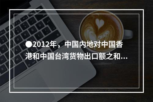 ●2012年，中国内地对中国香港和中国台湾货物出口额之和占货