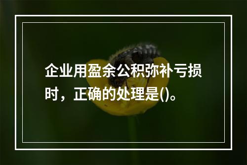 企业用盈余公积弥补亏损时，正确的处理是()。