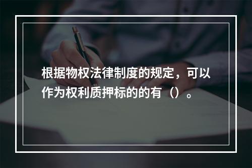 根据物权法律制度的规定，可以作为权利质押标的的有（）。