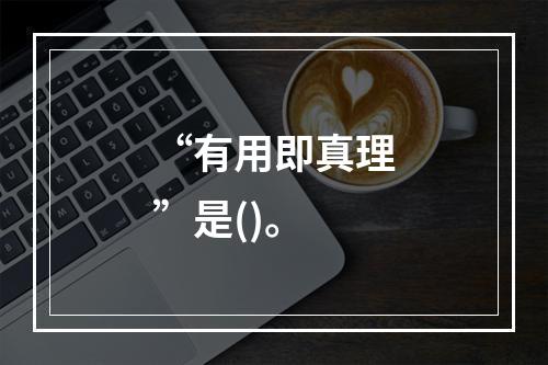 “有用即真理”是()。