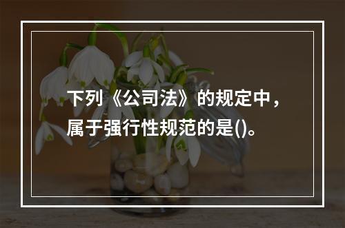 下列《公司法》的规定中，属于强行性规范的是()。