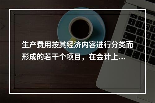 生产费用按其经济内容进行分类而形成的若干个项目，在会计上称为