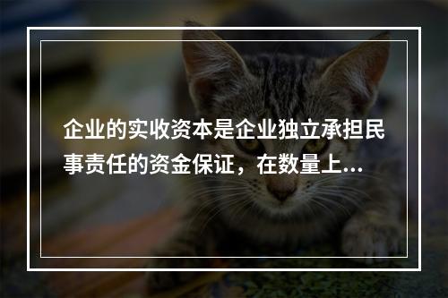 企业的实收资本是企业独立承担民事责任的资金保证，在数量上应等