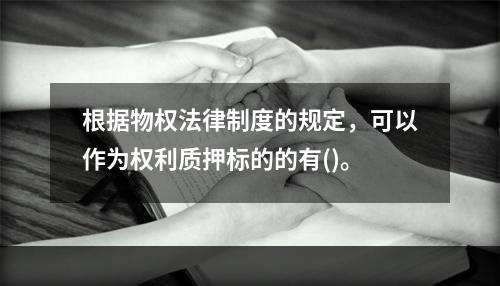 根据物权法律制度的规定，可以作为权利质押标的的有()。