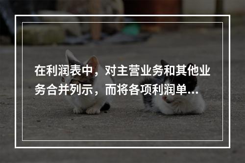 在利润表中，对主营业务和其他业务合并列示，而将各项利润单独列