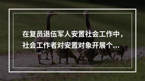 在复员退伍军人安置社会工作中，社会工作者对安置对象开展个案辅