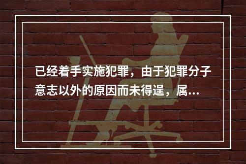 已经着手实施犯罪，由于犯罪分子意志以外的原因而未得逞，属于(