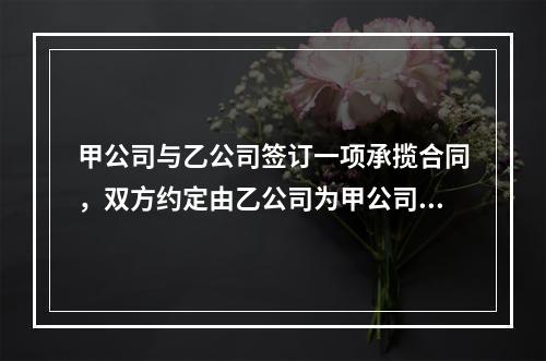 甲公司与乙公司签订一项承揽合同，双方约定由乙公司为甲公司加工