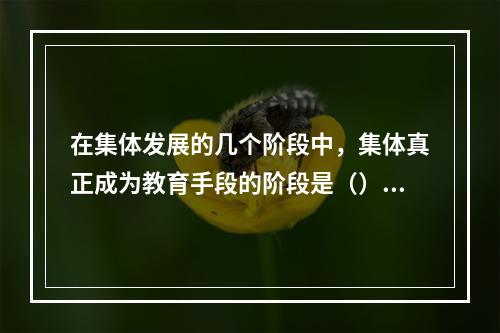 在集体发展的几个阶段中，集体真正成为教育手段的阶段是（）。