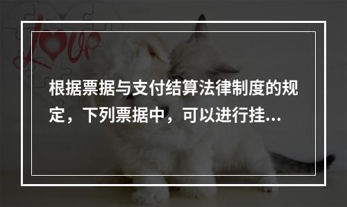 根据票据与支付结算法律制度的规定，下列票据中，可以进行挂失止