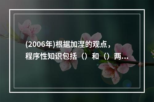 (2006年)根据加涅的观点，程序性知识包括（）和（）两个亚