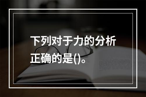 下列对于力的分析正确的是()。