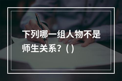 下列哪一组人物不是师生关系？( )