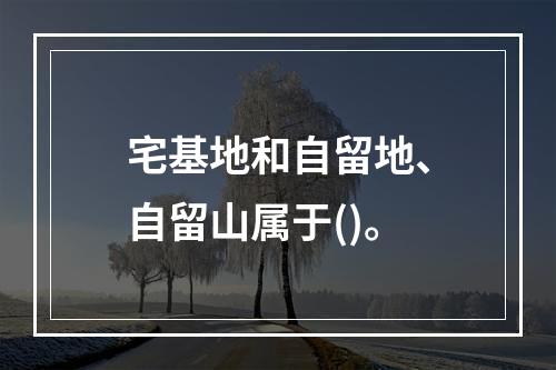 宅基地和自留地、自留山属于()。