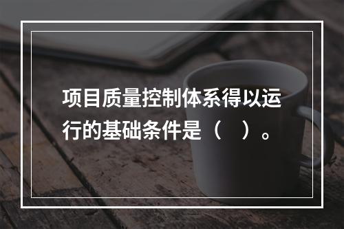 项目质量控制体系得以运行的基础条件是（　）。