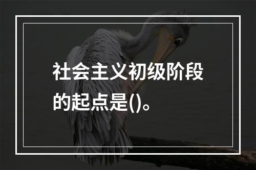 社会主义初级阶段的起点是()。