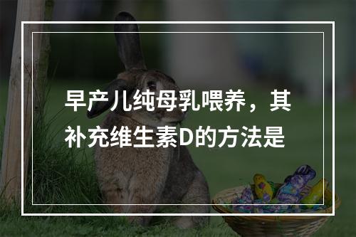 早产儿纯母乳喂养，其补充维生素D的方法是