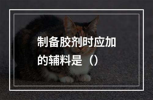 制备胶剂时应加的辅料是（）